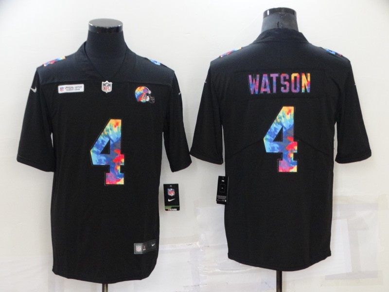 Men's Cleveland Browns Deshaun Watson #4 Black Jersey